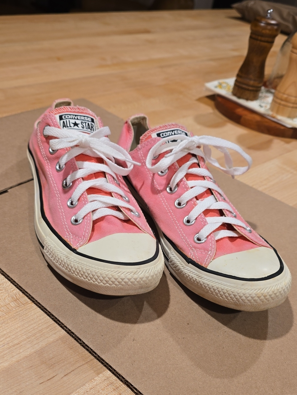 Converse Pink Low Top Sneakers with White Accents
